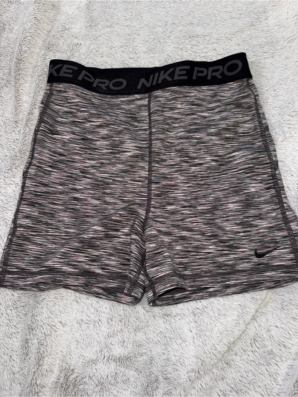 Nike Pro Pink-Grey Space Dye Bike Shorts